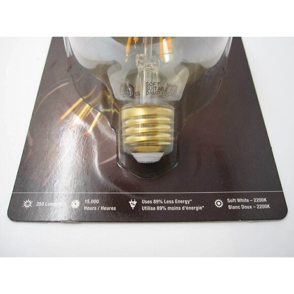 Lot of 2 New Feit Dimmable Orig Vtg Style LED 350 Lumen 40 Watt Replacement Bulb - Picture 5 of 9